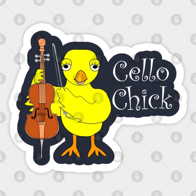 Cello Chick Sticker by Barthol Graphics